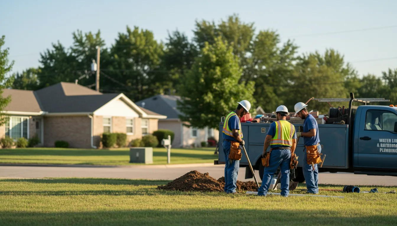 Residential water line and bathroom plumbing service in Crane, IN